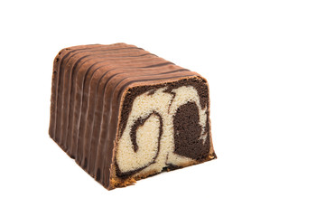 Christmas chocolate roll isolated