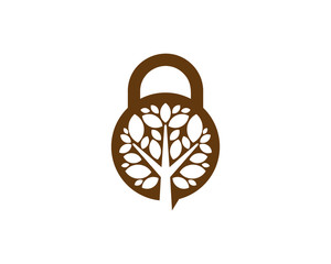 Lock Tree Icon Logo Design Element