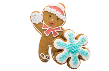 christmas ginger cookies isolated