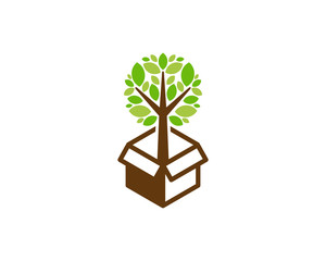 Tree Box Icon Logo Design Element