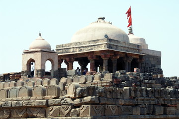 Vestiges du Temple Harshat Mata, détails des pierres sculptées, Abhaneri, Rajasthan, Inde