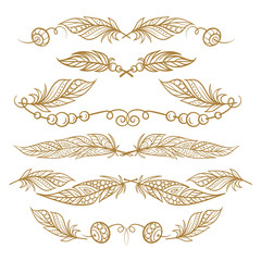 Vector hand drawn boho style elements set