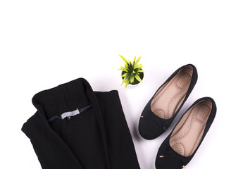 Still life photo of women black and white clothes or outfit