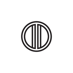 Initial letter DD OO mirror, DO, OD, minimalist line art monogram circle shape logo, black color
