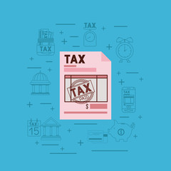 tax day set icons vector illustration design