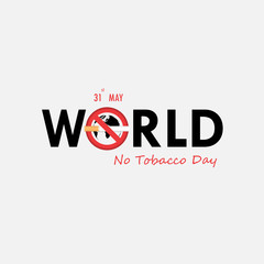 World No Tobacco Day calligraphy background design.World No Smoking Day typographical design elements.May 31st World no tobacco day.No Smoking Day Awareness Idea Campaign