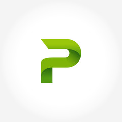 letter P logo template vector in gradients style