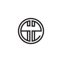 Initial letter GZ, minimalist line art monogram circle shape logo, black color