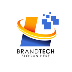 Obraz premium Digital Technology Letter L Logo. web icon vector