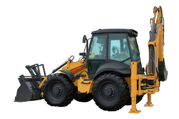 Naklejka premium Excavator. Bulldozer. Loader. Isolated on white.