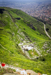 Acropolis of Pergamum ancient city in Turkey,