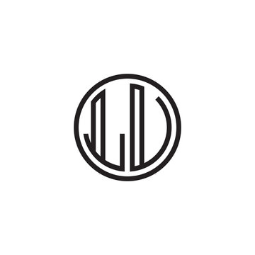 recommend clip art: Initial letter LU, , , minimalist line art monogram circle shape logo, black color