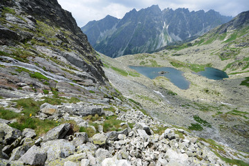 slopes  and peaks of mountains