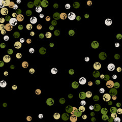 Vector Confetti Background Pattern. Element of design. Colored stylized berries on a black background