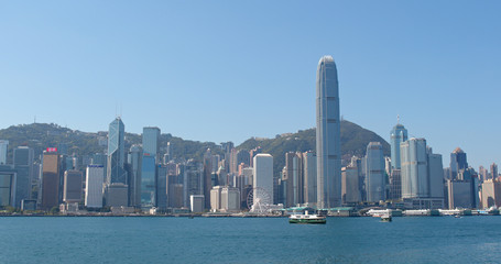 Fototapeta premium Hong Kong with blue sky
