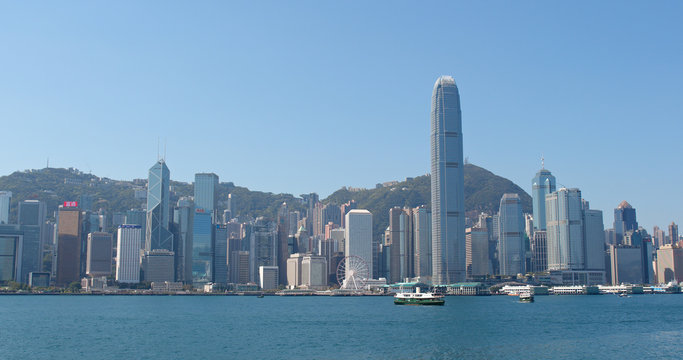 Hong Kong with blue sky