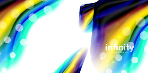 Vector flowing liqiud colors isolated on white, wave abstract background