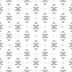 Gray geometric ornament on white background. Seamless pattern
