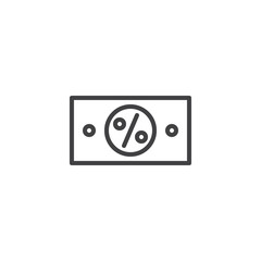 Percent money outline icon. linear style sign for mobile concept and web design. Percentage money simple line vector icon. Symbol, logo illustration. Pixel perfect vector graphics
