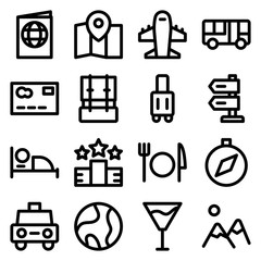 travel icon set