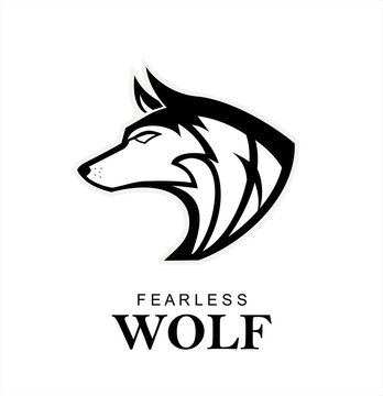 Black wolf, Wild wolf. Black wild dog. k-9, Dog logo, Canine logo suitable for team mascot, community icon, emblem, product identity, illustration for clothing, etc. 
