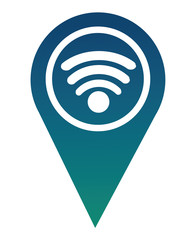 pin pointer location with signal icon vector illustration design