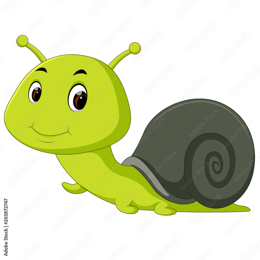 Canvas Prints happy snail crawling