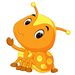 a yellow caterpillar cartoon