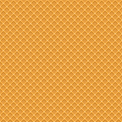 Seamless pattern. The texture of the waffle, an ice cream cone. Cartoon illustration for web, site, advertising, banner, poster, flyer, business card. Vector illustration.