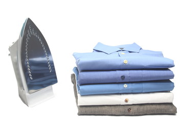 camisas dobladas y palchadas en tintoreria
