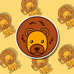 lion safari animal african pattern vector illustration