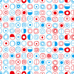 Doodle circles background. Seamless pattern.Vector. 落書き円形パターン