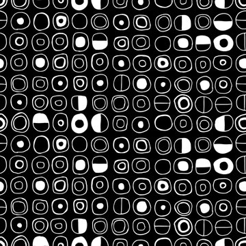 Doodle circles background. Seamless pattern.Vector. 落書き円形パターン