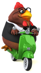 Fun chicken - 3D Illustration