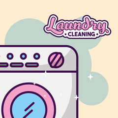 laundry cleaning washing machine bubbles vector illustration