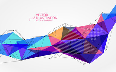 Obraz premium Irregular shape of dots, lines and faces, abstract design.