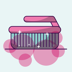 laundry cleaning brush supply bubbles image vector illustration