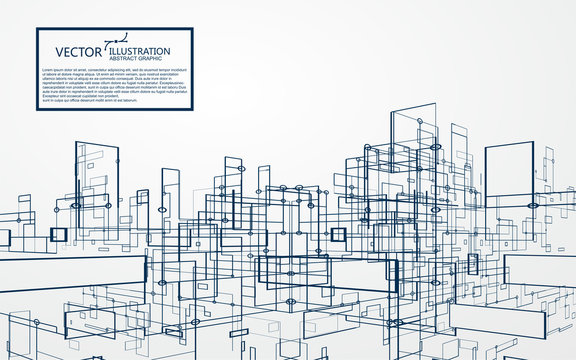 Virtual city graphic, the design of the virtual space.