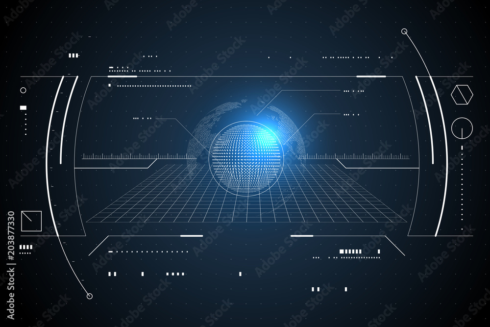 Wall mural the navigation system, the interface design of the sense of science and technology.