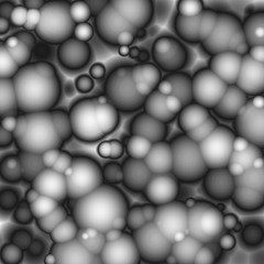 Black and white virus cell under the microscope, abstract background