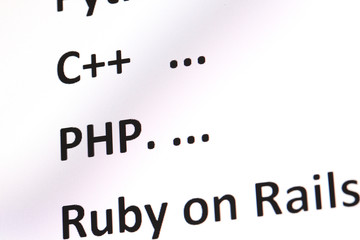 Programming code abstract screen of software developer. Computer script.