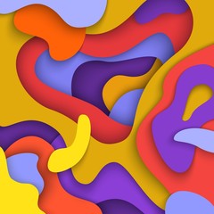 3D abstract background Paper cut shapes Vector design layout for business presentations, flyers, posters, banners and invitations Colorful carving art - blue, yellow, red, violet