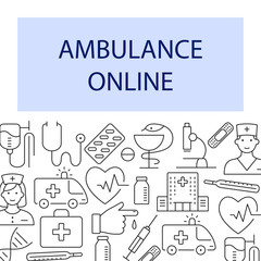 Medical poster with flat icons