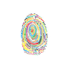 Fingerprint colorful silhouette