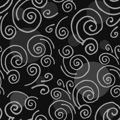 Adstract hand drawn seamless pattern with waves.