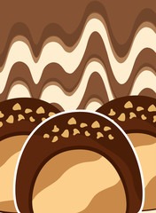 chocolate candy vanilla stuffed melted background card vector illustration