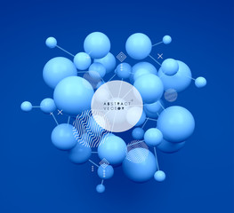 Molecule. 3D concept illustration. Vector template.