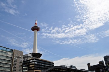 京都タワーと空
