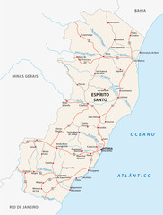 road vector map of the brazilian state espirito santo