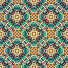 Seamless pattern mandala ornament. Vintage decorative elements. Hand drawn oriental background.